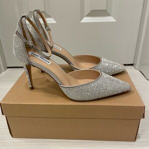Steve Madden Rhinestone Silver Heels